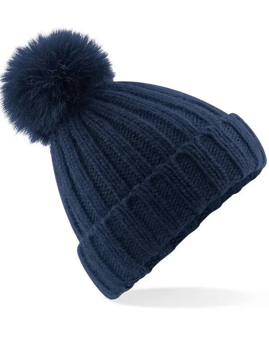 Beechfield Verbier Fur Pop Pom Beanie B413 - - Customisable Beanies
