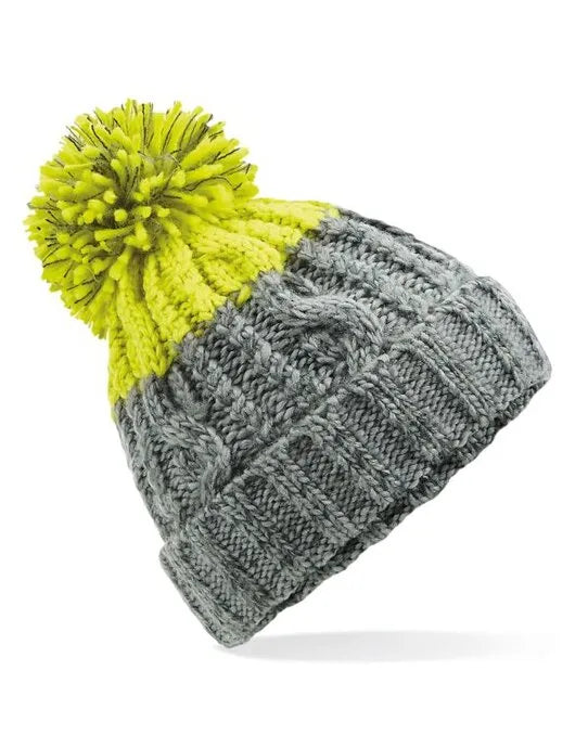 Beechfield Apres Beanie B437 - Light Grey Citron O S - Customisable Beanies