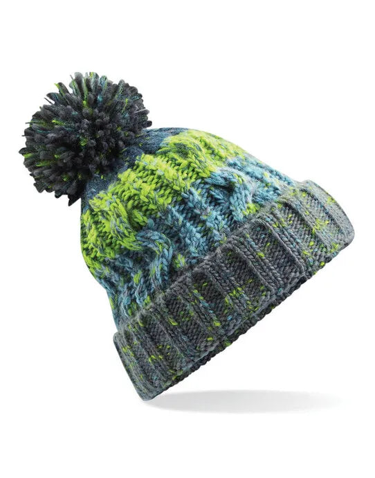 Beechfield Corkscrew Pom Pom Beanie B486 - - Customisable Beanies