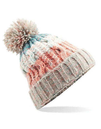 Beechfield Corkscrew Pom Pom Beanie B486 - - Customisable Beanies