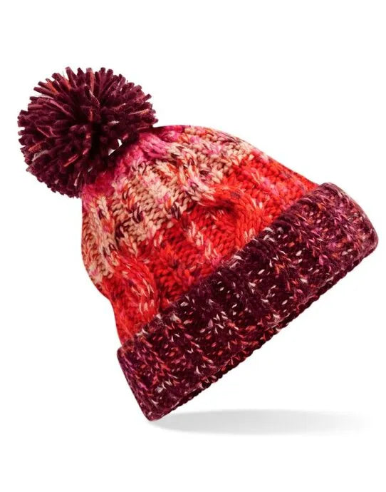 Beechfield Corkscrew Pom Pom Beanie B486 - - Customisable Beanies