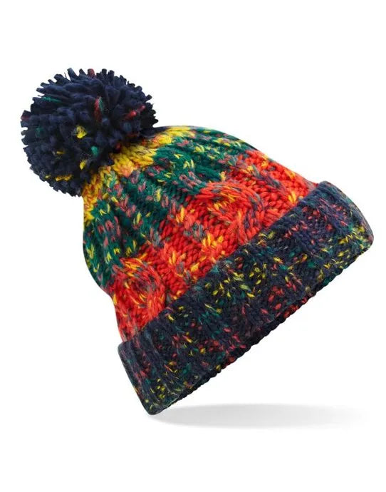 Beechfield Corkscrew Pom Pom Beanie B486 - - Customisable Beanies