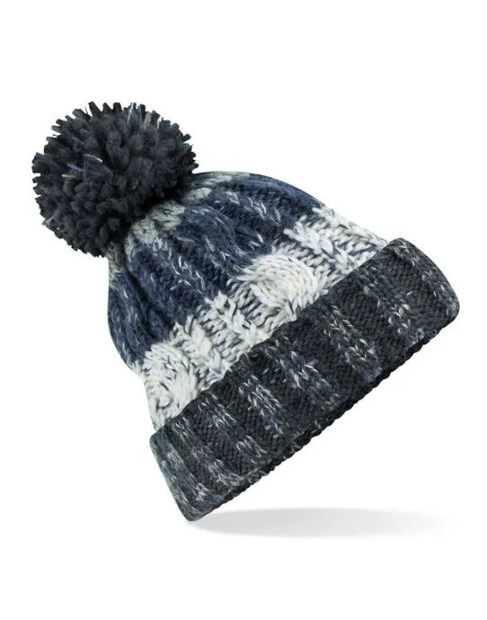 Beechfield Corkscrew Pom Pom Beanie B486 - - Customisable Beanies