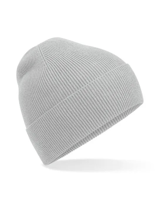 Beechfield Organic Cotton Fine Knit Bean B51N - Light Grey O S - Customisable Beanies