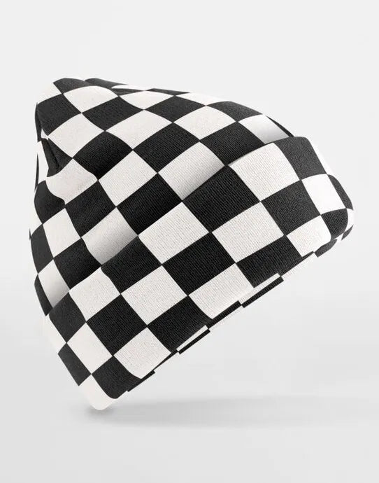 Checkerboard Beanie - B531 - - Customisable CAPS &amp; HATS