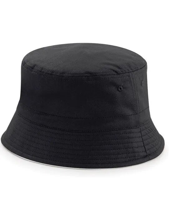 Beechfield Reversible Bucket Hat B686 - Black Light Grey S-M - Customisable Hats