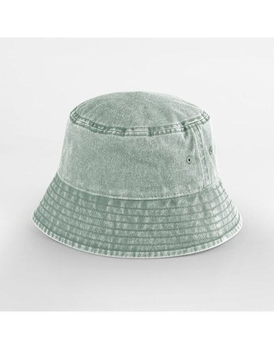 Junior Vintage Bucket Hat - B688B - Vintage Sage Green - Customisable Caps &amp; Hats Etc