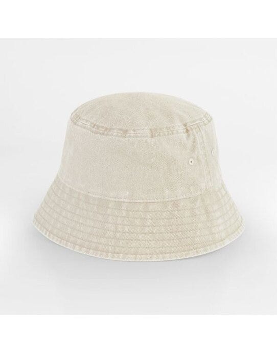 Junior Vintage Bucket Hat - B688B - Vintage Sand - Customisable Caps &amp; Hats Etc
