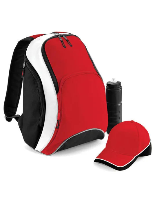 Bagbase Teamwear Backpack BG571 - Classic Red Black White O S - Customisable Bags