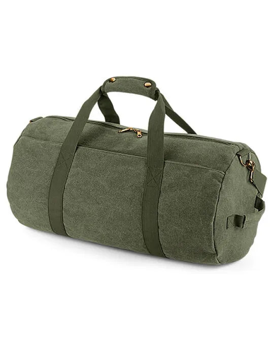 Bagbase Vintage Canval Barrel Bag bg655 - - Customisable Bags
