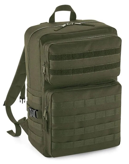 Bagbase MOLLE Tactical Backpack bg848 - Military Green O S - Customisable Bags