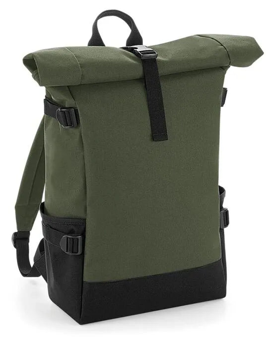 Bagbase Block Roll Top Backpack bg858 - - Customisable Bags