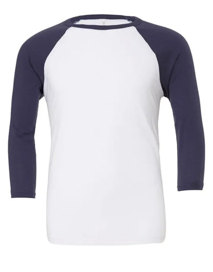 Bella Canvas Unisex 3/4 Sleeve Baseball Tee CA3200 - - Customisable