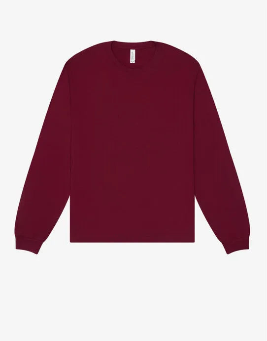 Bella + Canvas Unisex Heavy Boxy LS Tee CA3511 - Maroon - Customisable