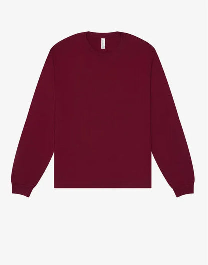 Bella + Canvas Unisex Heavy Boxy LS Tee CA3511 - Maroon - Customisable