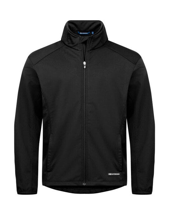 Cutter &amp; Buck C&amp;B Oak Harbor Softshell Jacket - CB351486 - Black - Customisable Mens Softshell