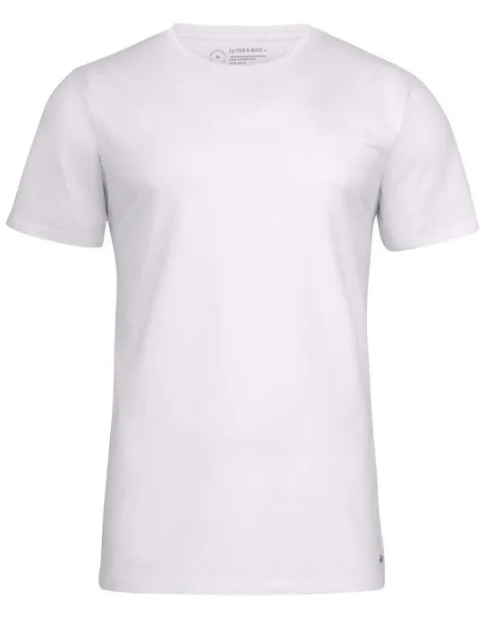 Cutter &amp; Buck - Manzanita Roundneck Men - White - Customisable T-Shirt