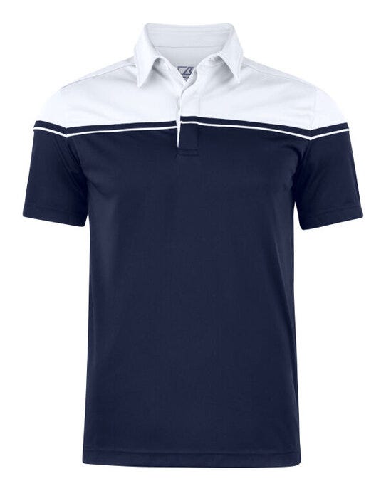 Cutter &amp; Buck C&amp;B Seabeck Polo - CB354428 - Dark Navy White - Customisable MENS SHORT SLEEVE POLO SHIRTS