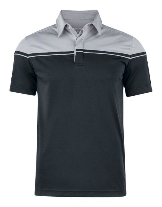 Cutter &amp; Buck C&amp;B Seabeck Polo - CB354428 - Black Light Grey - Customisable MENS SHORT SLEEVE POLO SHIRTS