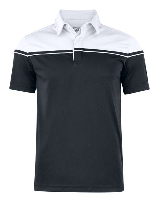 Cutter &amp; Buck C&amp;B Seabeck Polo - CB354428 - Black White - Customisable MENS SHORT SLEEVE POLO SHIRTS
