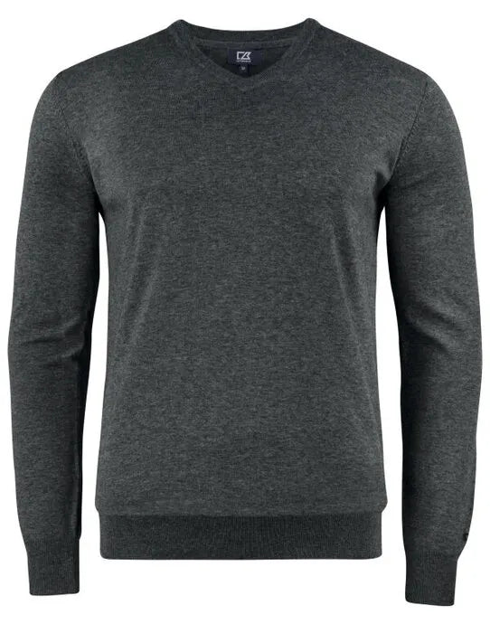 Cutter &amp; Buck - Oakville V-neck Men - Anthracite Melange - Customisable Knitwear