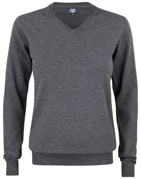 Oakville Vneck Women - CB355419 - Anthracite Melange - Customisable Knitwear