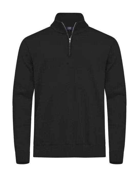 Cutter &amp; Buck - Oakville Half Zip Sweater Men - Black - Customisable Knitwear