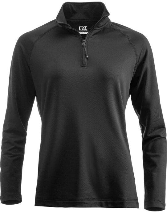 Cutter &amp; Buck C&amp;B Ladies Coos Bay Half Zip - CB358401 - Black - Customisable Ladies Sportswear