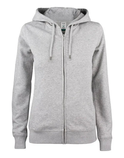 Clique Ladies Premium Oc Full Zip Hoody Cq021005 - Grey Melange XS - Customisable SWEATSHIRTS AND HOODIES