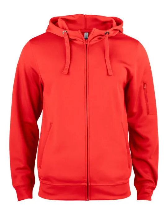 Clique Basic Active Full Zip Hoody Cq021014 - Red XS - Customisable SWEATSHIRTS AND HOODIES