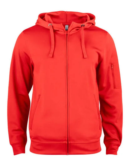 Clique Basic Active Full Zip Hoody Cq021014 - Red 2XL - Customisable SWEATSHIRTS AND HOODIES