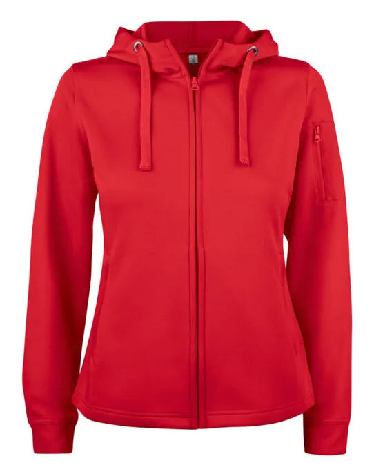 Clique Ladies Basic Active Fz Hoody Cq021015 - Red 2XL - Customisable SWEATSHIRTS AND HOODIES