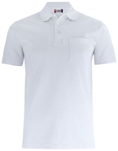Clique Basic Polo With Pocket Cq028255 - White XS - Customisable POLO SHIRTS