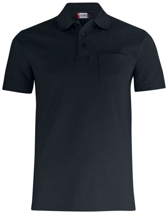 Clique Basic Polo With Pocket Cq028255 - Black 3XL - Customisable POLO SHIRTS