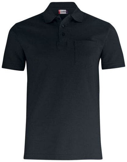 Clique Basic Polo With Pocket Cq028255 - Black 4XL - Customisable POLO SHIRTS