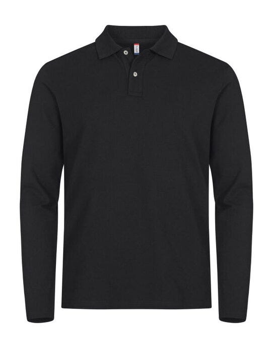 Clique Stretch Premium L/S Polo Cq028262 - Black 3XL - Customisable POLO SHIRTS