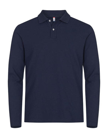 Clique Stretch Premium L/S Polo Cq028262 - Dark Navy XL - Customisable POLO SHIRTS
