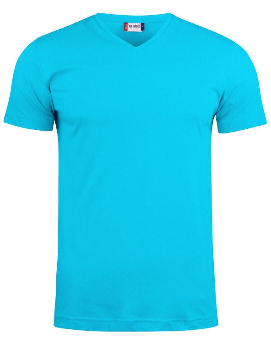 Clique Basic T V Neck Cq029035 - Turquoise XL - Customisable T-SHIRTS