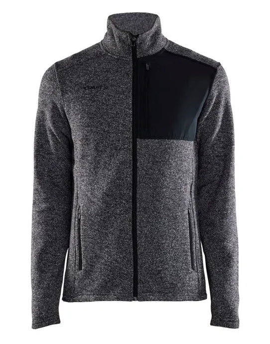 Craft Mens ADV Explore Heavy Fleece Jacket cr1912218 - Black Melange - Customisable Outerwear