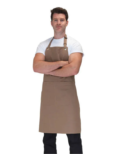 Denny Joseph Alan Canvas Bib Apron With Pocket dp114 - Beige O S - Customisable Apron