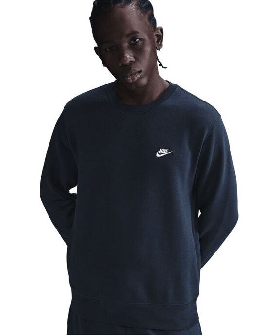 Nike Club BB Crew Sweat - FN3886 - Obsidian White - Customisable Mens Sweatshirts &amp; Hoodies