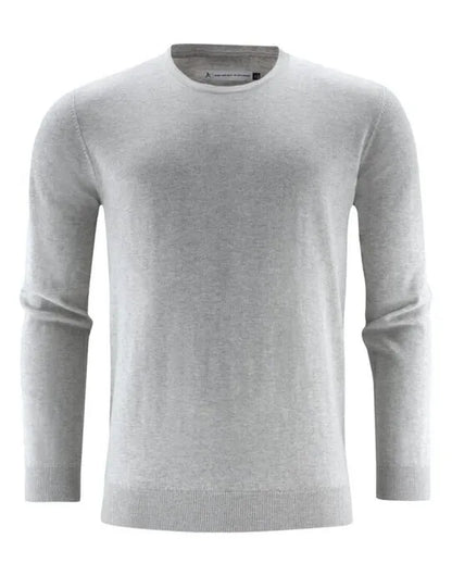 James Harvest Ashland U Neck Knit Sweat HAR2112512 - Grey Melange - Customisable Sweatshirts