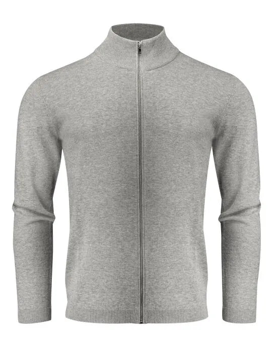 James Harvest Ashland Knitted Cardigan har2112514 - Grey Melange - Customisable Knitwear