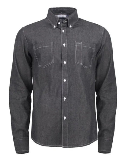 James Harvest Jupiter Denim Look Shirt HAR2113035 - Black Denim - Customisable Shirts