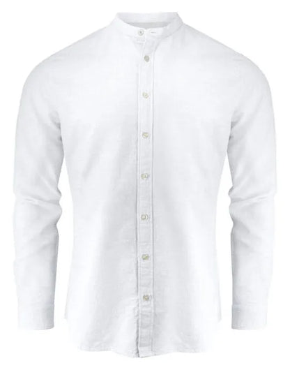 James Harvest Townsend Linen-Blend Shirt HAR2113041 - White - Customisable Sweatshirts