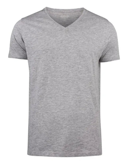 James Harvest Whailford V Neck T Shirt HAR2114006 - Grey Melange - Customisable T-Shirt