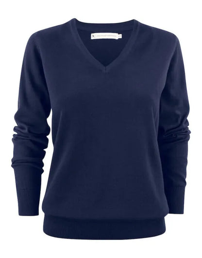 James Harvest Ashland V Neck Ladies Knit HAR2122505 - Navy - Customisable Sweatshirts