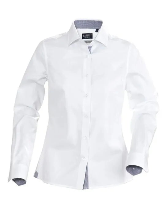 James Harvest Ladies Baltimore Shirt HAR2123020 - White - Customisable Shirts