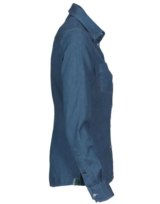James Harvest Ladies Jupiter Shirt HAR2123025 - Blue Denim 2XL - Customisable Shirts