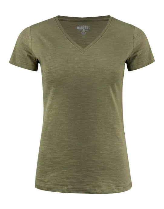James Harvest Whailford V-Neck Ladies T HAR2124006 - Moss Green - Customisable Polos